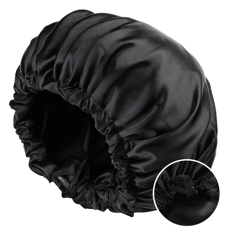 Wholesale Satin Bonnet for Sleeping Silky Bonnet Cap Large Double Layer Reversible Adjustable Sleep Bonnet Used to Hair Care